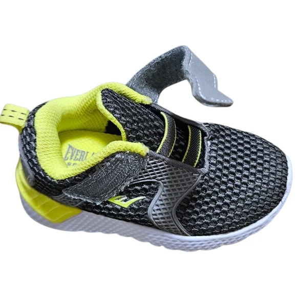 Everlast Baby Shoes Size 6M Gray/Black Mesh Sneakers with Easy Close Strap EUC - Picture 5 of 7